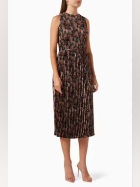 Vince Wild Primrose Pintuck-Pleated Dress